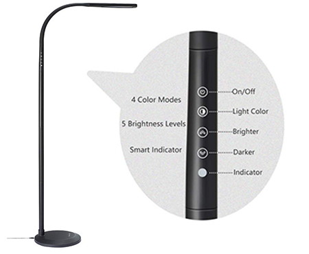 PHIVE Dimmable LED Floor Lamp for Reading