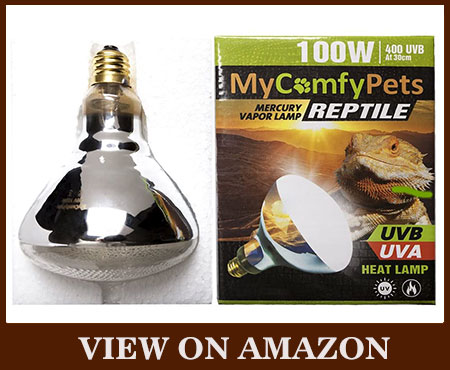 My COMFYPETS UVB Light & UVA 100W Bearded Dragon Heat Lamp