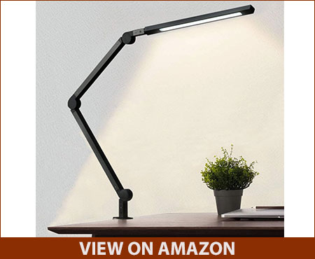Eye-Care Swing Arm Desk Lamp with Clamp